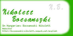 nikolett bocsanszki business card